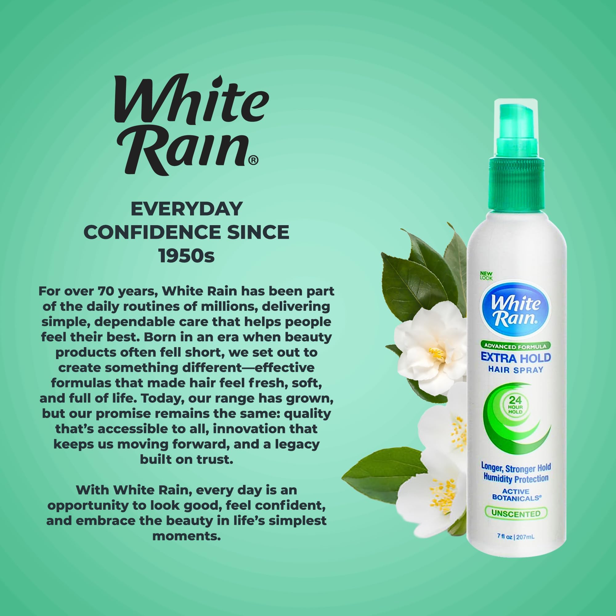White Rain uso diario para hombres y mujeres, manteniendo el peinado con facilidad.