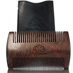 White Naturals peine barba madera sandalo, acabado suave para un peinado uniforme.