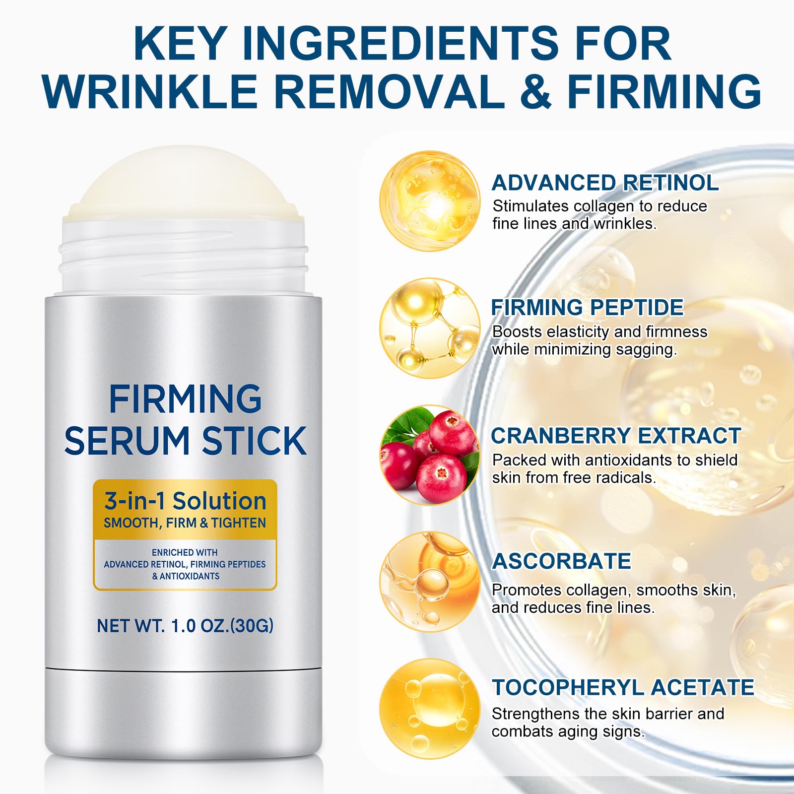 WHLH Retinol Serum Stick - Aplicación rápida para uso diario.