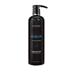 Wicked Aqua: botella de producto a base de agua, ideal para piel sensible.