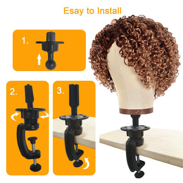 Soporte Wig Mannequin Head, portable para llevar a sesiones móviles.