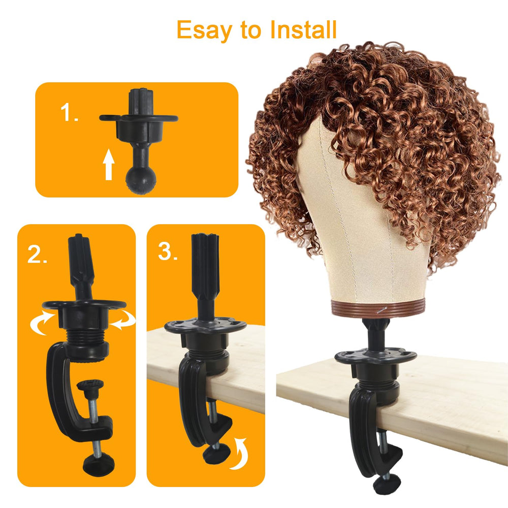 Soporte Wig Mannequin Head, portable para llevar a sesiones móviles.