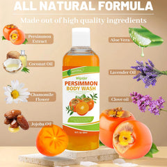 Wigarjur Persimmon: espuma de ducha en manos, purificante y refrescante