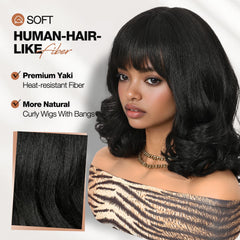WIGER Yaki Texture bob corto negro con textura realista
