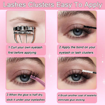 WIGICD application close-up demonstrating easy lash clustering steps