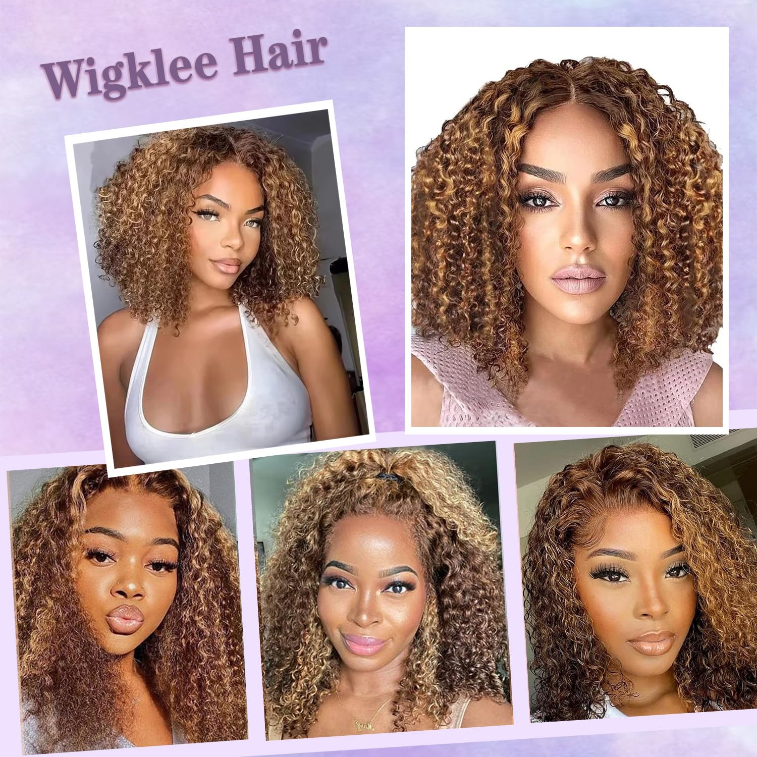 Wigklee reflejos 4-27 miel rubio para cambios de look fáciles.