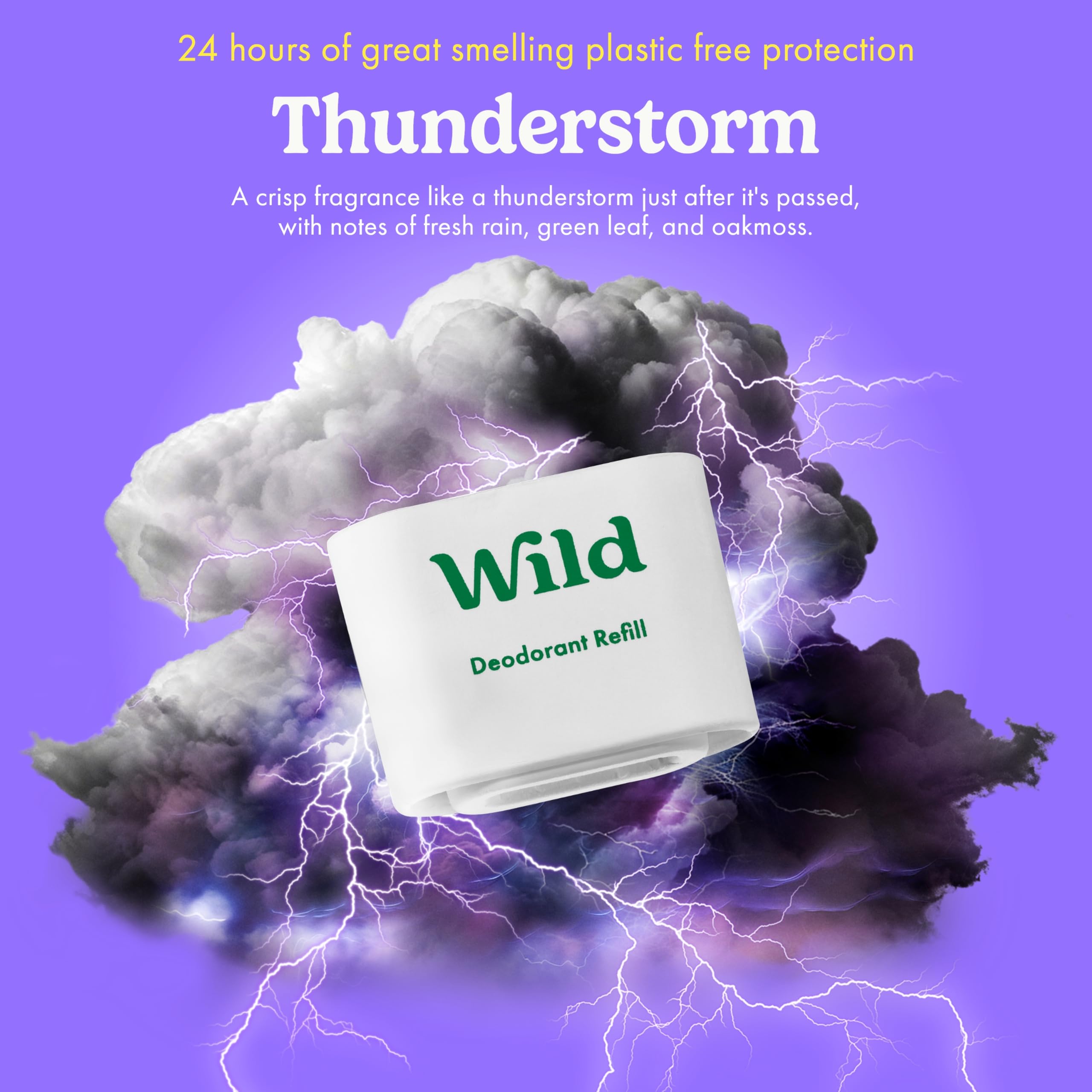 Wild desodorante recargable, sin aluminio, evita residuos con cada recambio.