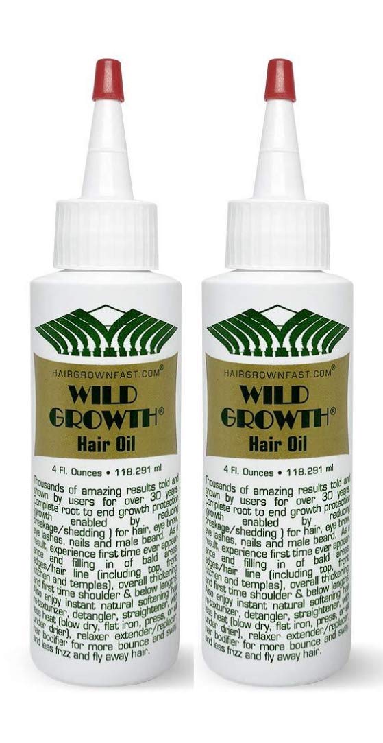 Wild Growth Aceite capilar 4oz en Paquete de 2 para tu rutina capilar.