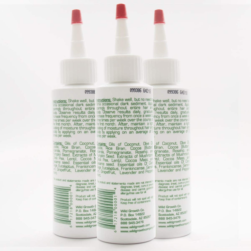 Wild Growth aceite para el cabello, aplicación con dedos, ayuda a desenredar y nutrir.