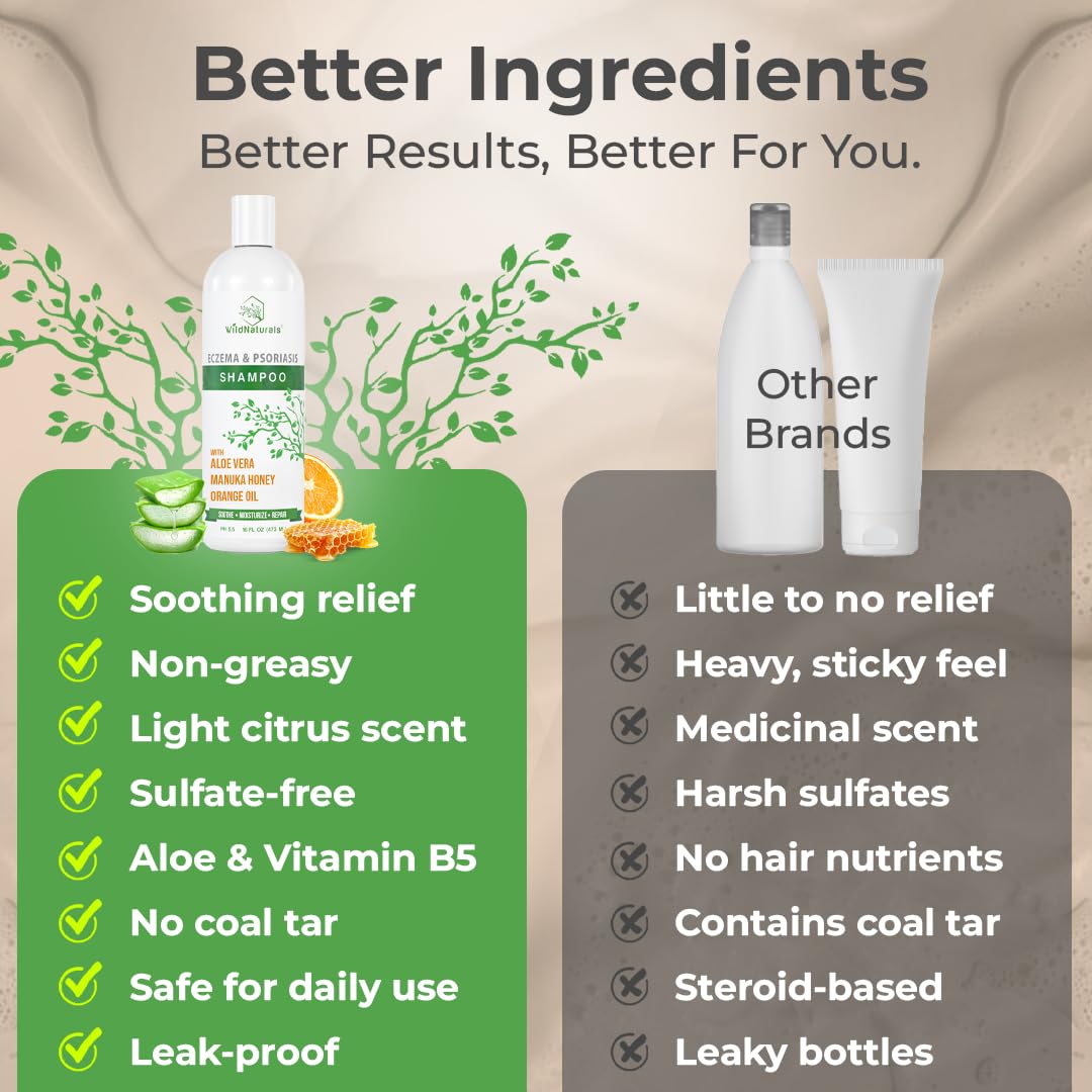 Wild Naturals champú eccema psoriasis: uso familiar apto para niños