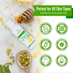 Wild Naturals Gentle Manuka Face Wash, etiqueta clara, opción natural para piel seca y sensible.