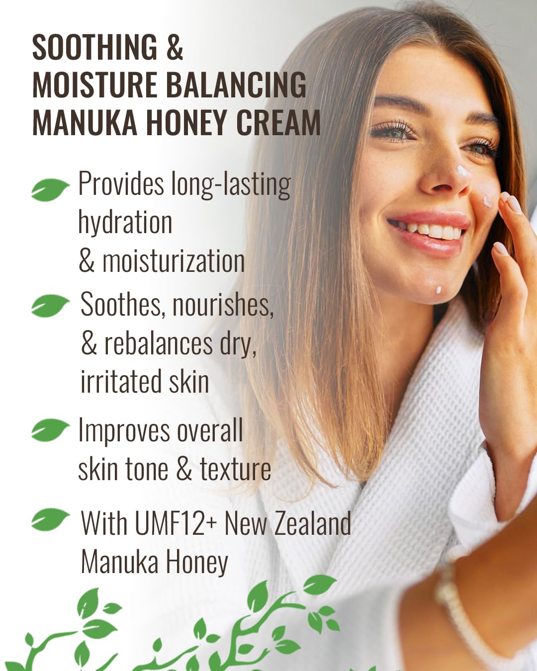 Wild Naturals Manuka Honey aplicación manos, crema suave