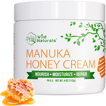 Wild Naturals Crema de Manuka en bote, hidratación profunda para piel seca.