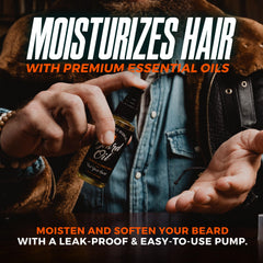 Wild Willies beard oil application on beard and skin delivers comfort