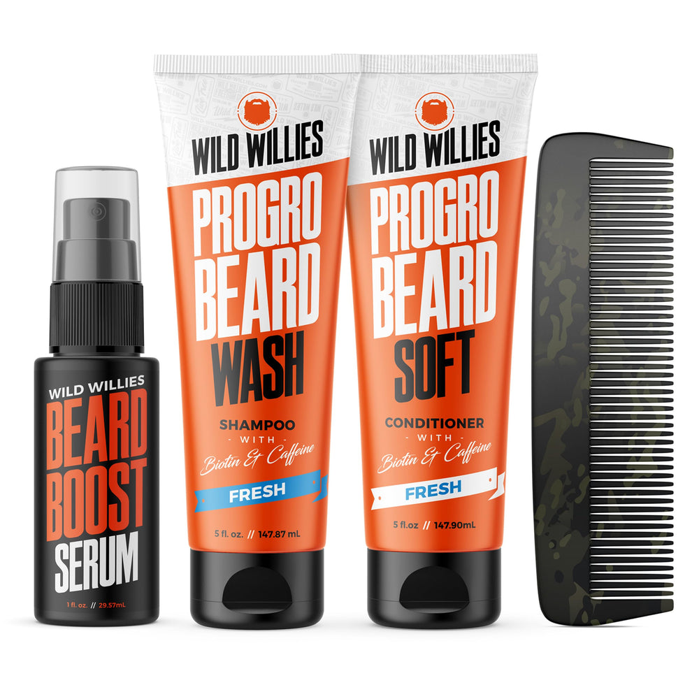 Wild Willies champú para barba con biotina y cafeína para fortalecer y nutrir la barba