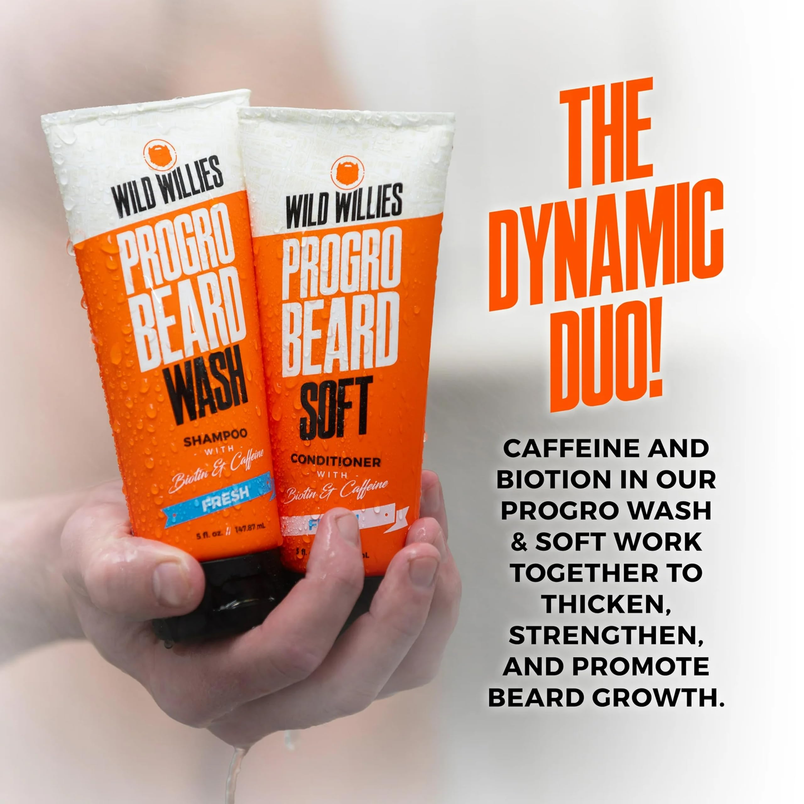 Wild Willies acondicionador para barba con biotina y cafeína, promueve crecimiento saludable