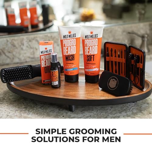 Wild Willies presentación del kit de cuidado de barba para uso diario