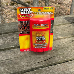 Aplicación de Scent Killer Gold en axila para control de olores al aire libre