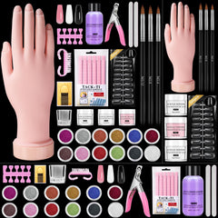 Wilfniee mano práctica para uñas acrílicas, ideal para practicar extensiones de forma segura.