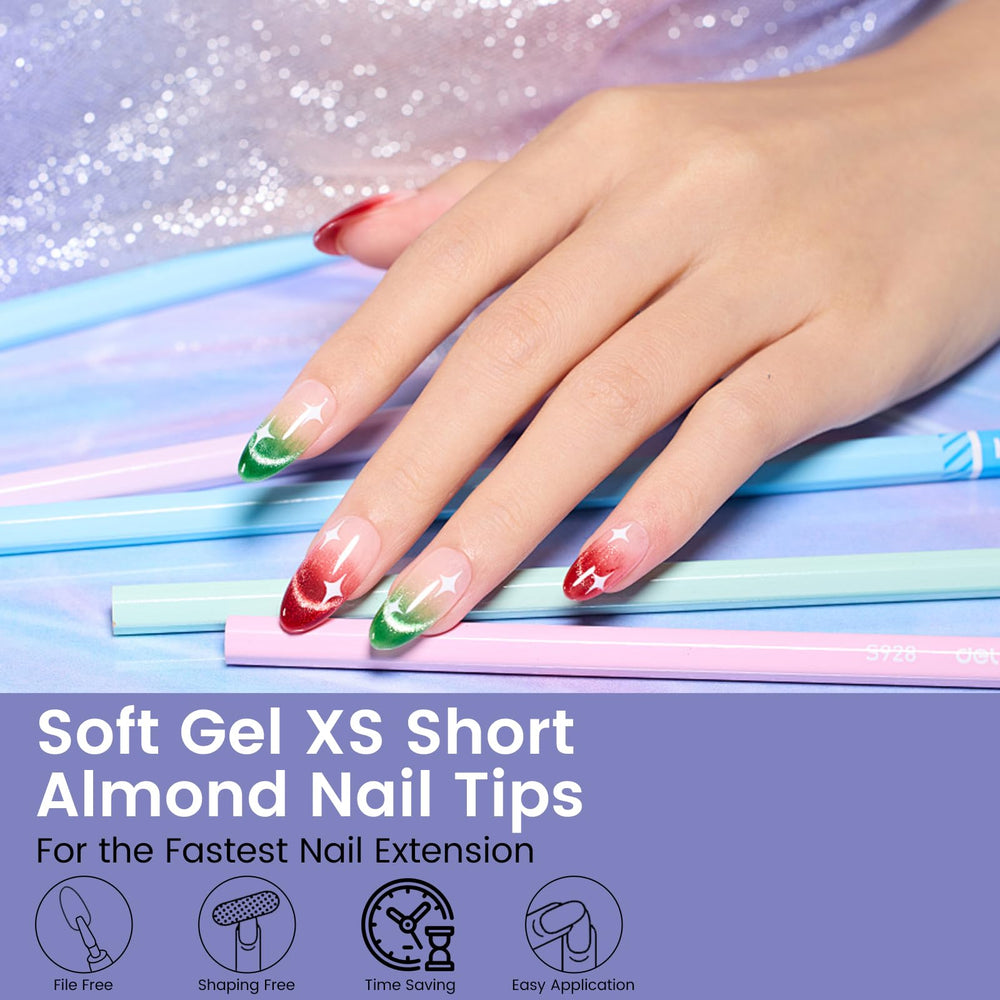 Wilfniee tips uñas almendra transparente, 12 tallas para ajuste perfecto