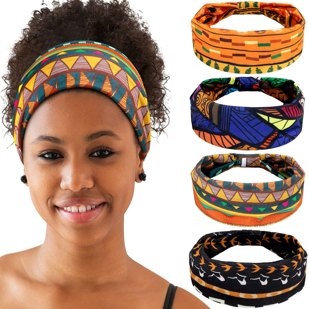 Bandanas africanas WILLBOND anudadas, ideales para combinar con conjuntos.