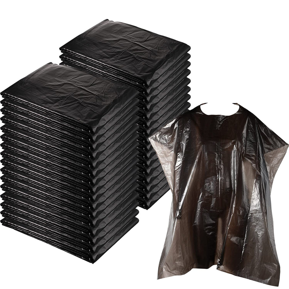 Capa WILLBOND negra de salón desechable en plano protege la ropa durante el peinado