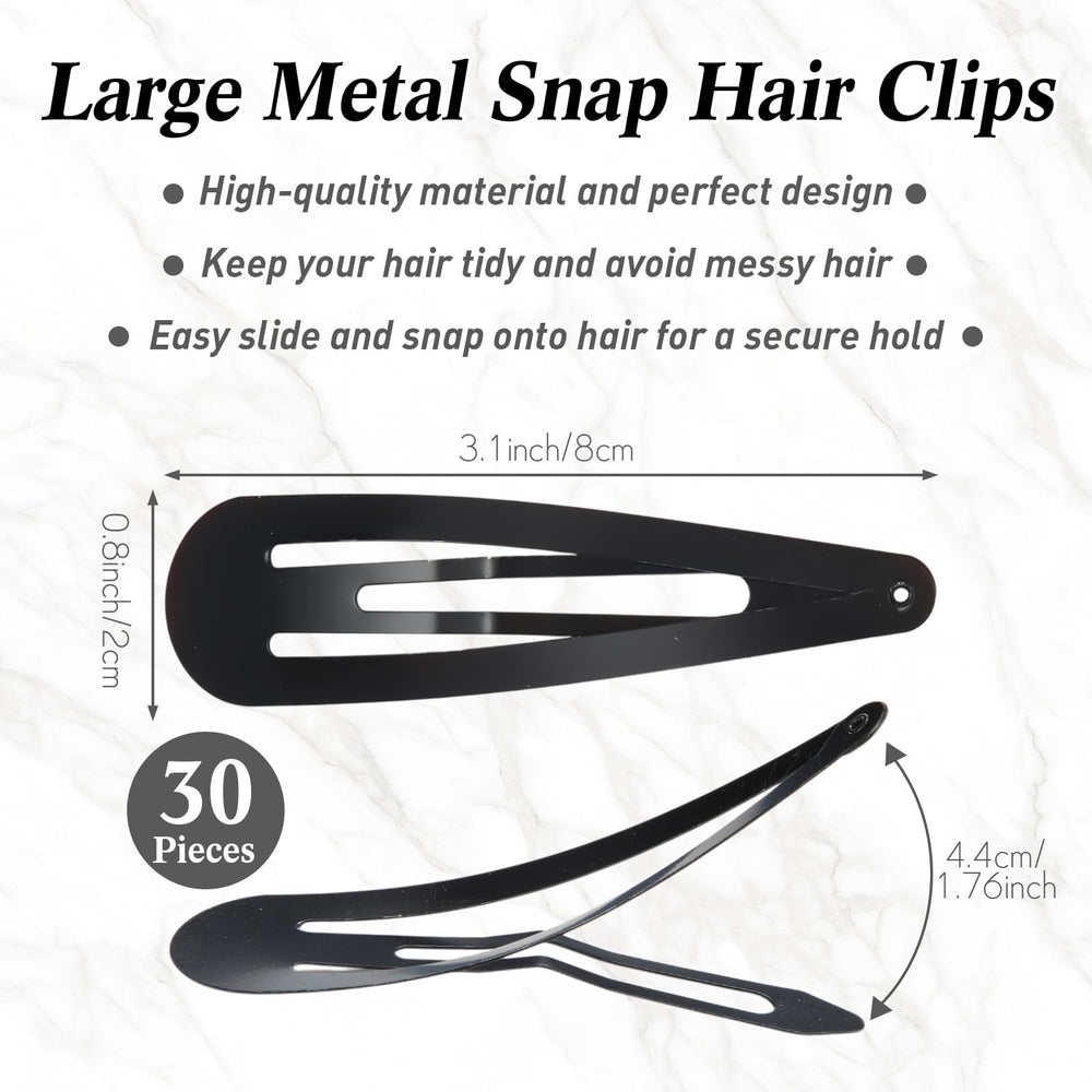 Willbond clip metálico grande de 3.1 pulgadas para moños y coletas.