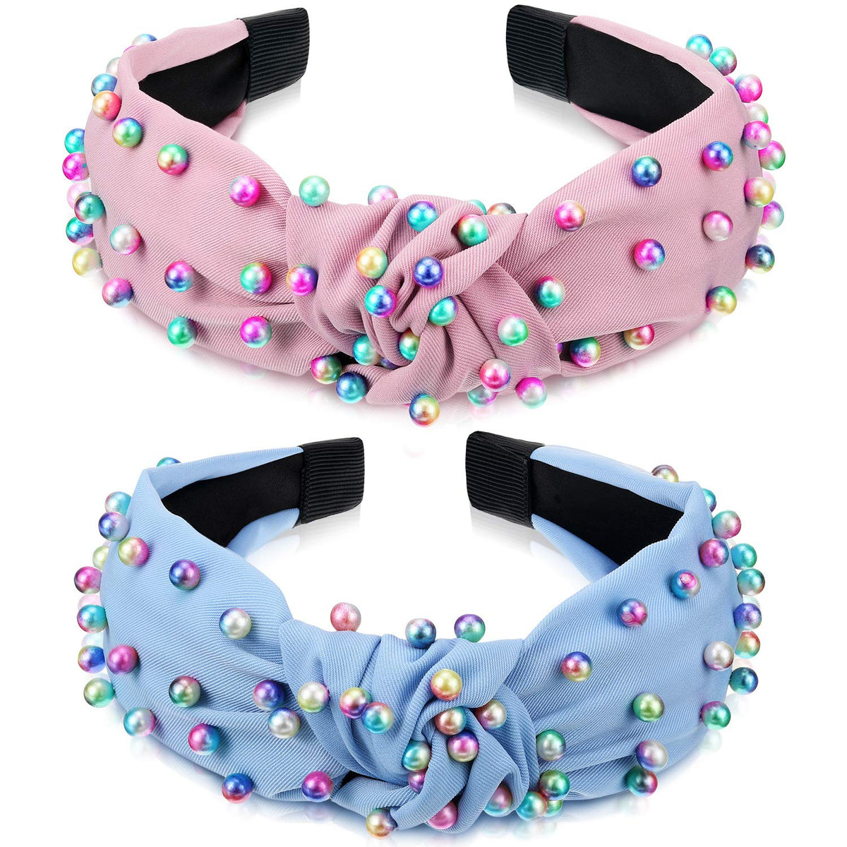 Diadema WILLBOND con perlas y nudo cruzado rosado, añade elegancia diaria.