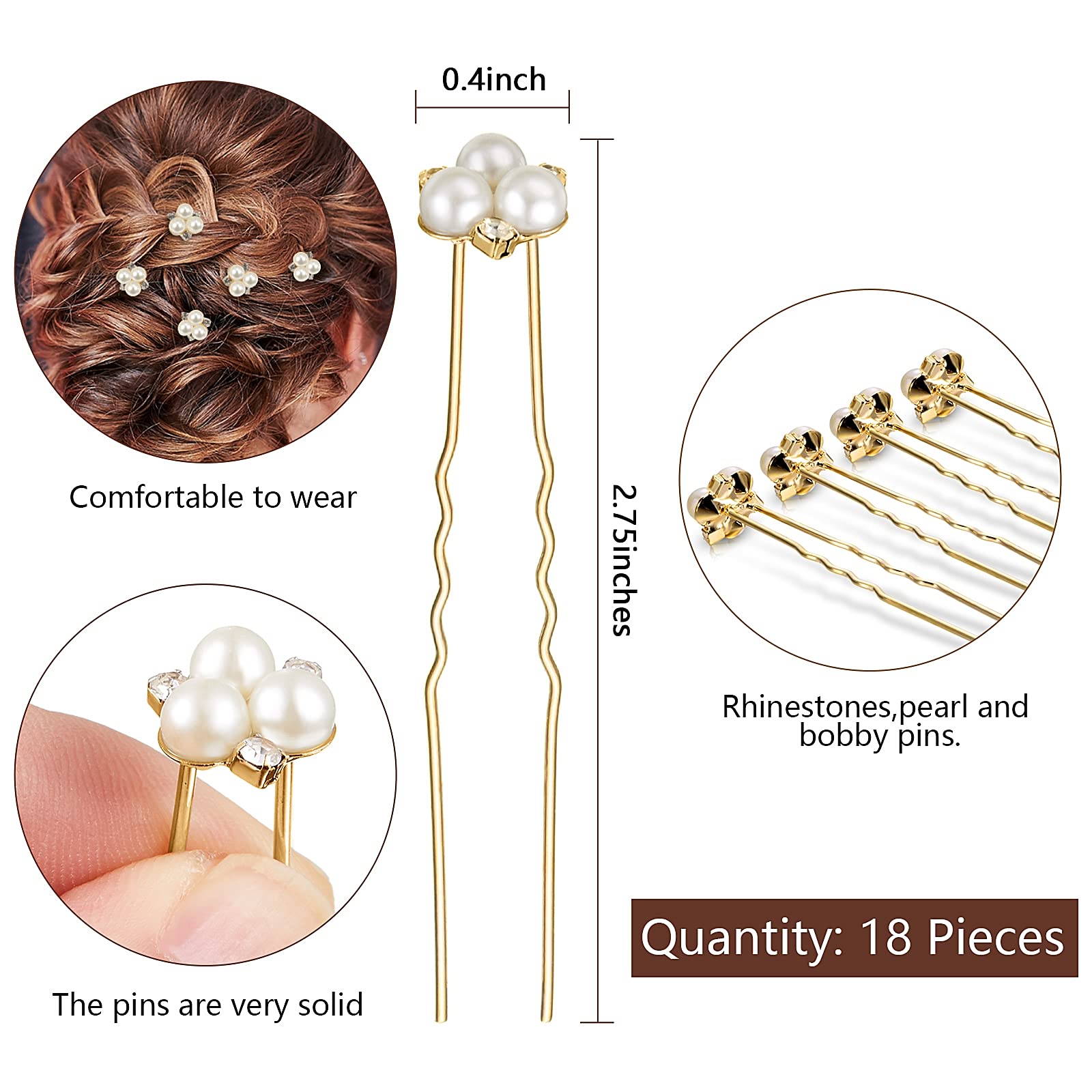 Willbond horquillas con perlas para peinados elegantes diarios.