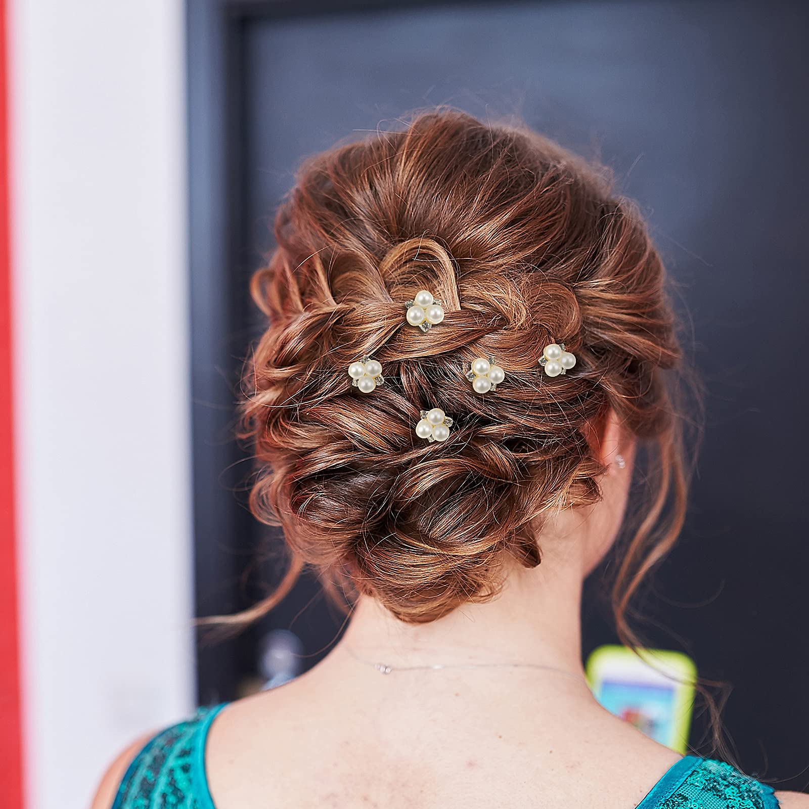 Willbond accesorio de pelo para fiestas con perlas y cristales.