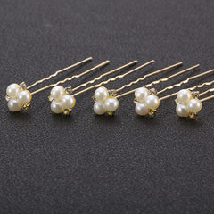 Willbond horquillas de pelo oro rosado para novia con perlas.