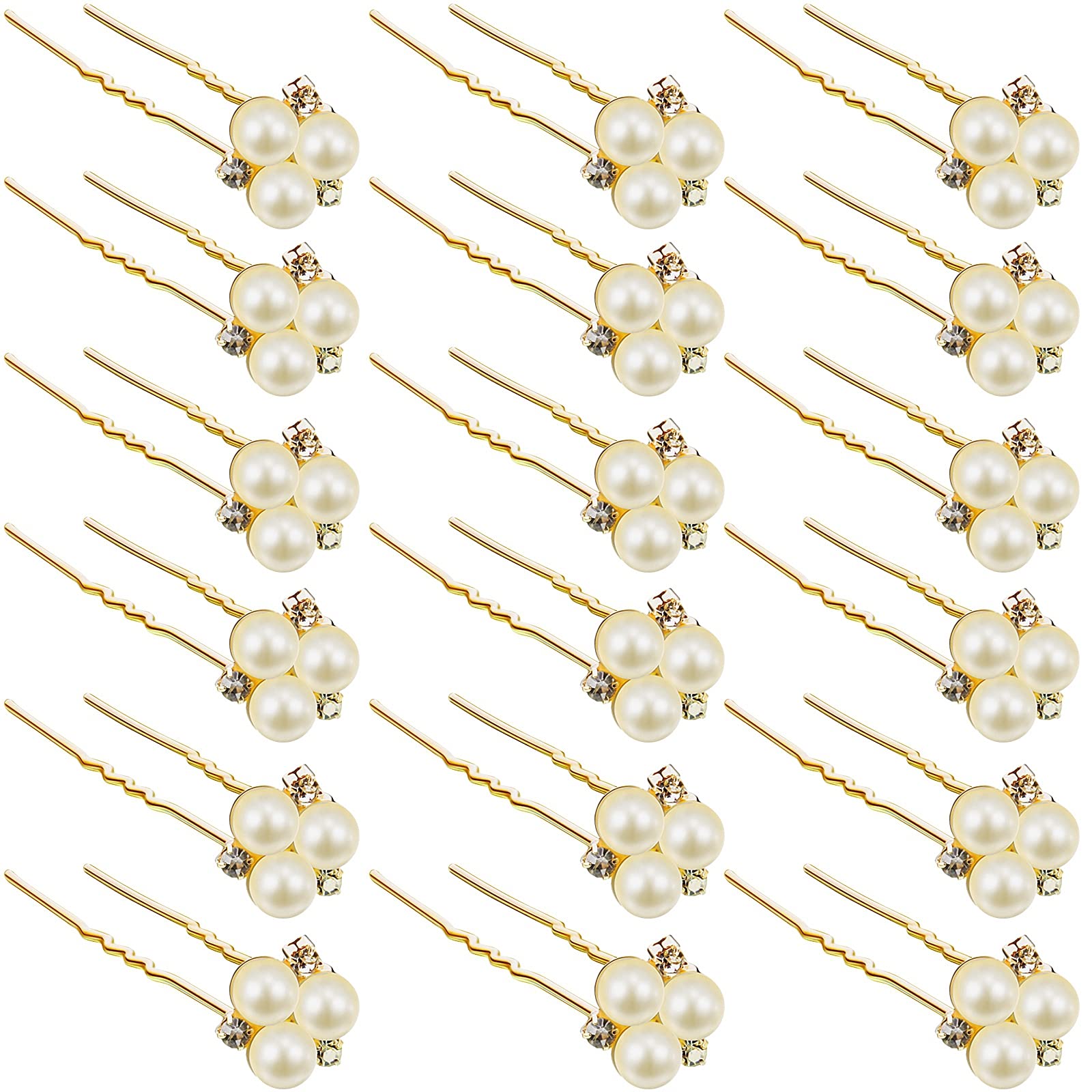 Willbond horquillas para pelo con perlas y cristales, brillo elegante para la boda.