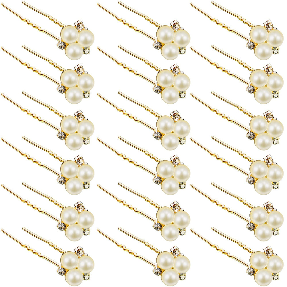 Willbond horquillas para pelo con perlas y cristales, brillo elegante para la boda.