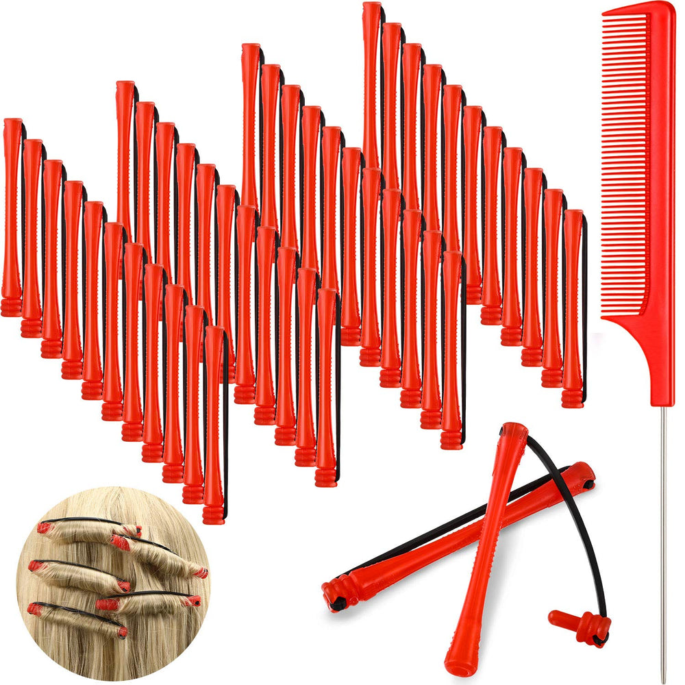 Willbond rulos cortos de 6 cm rojos para rizos sin calor.