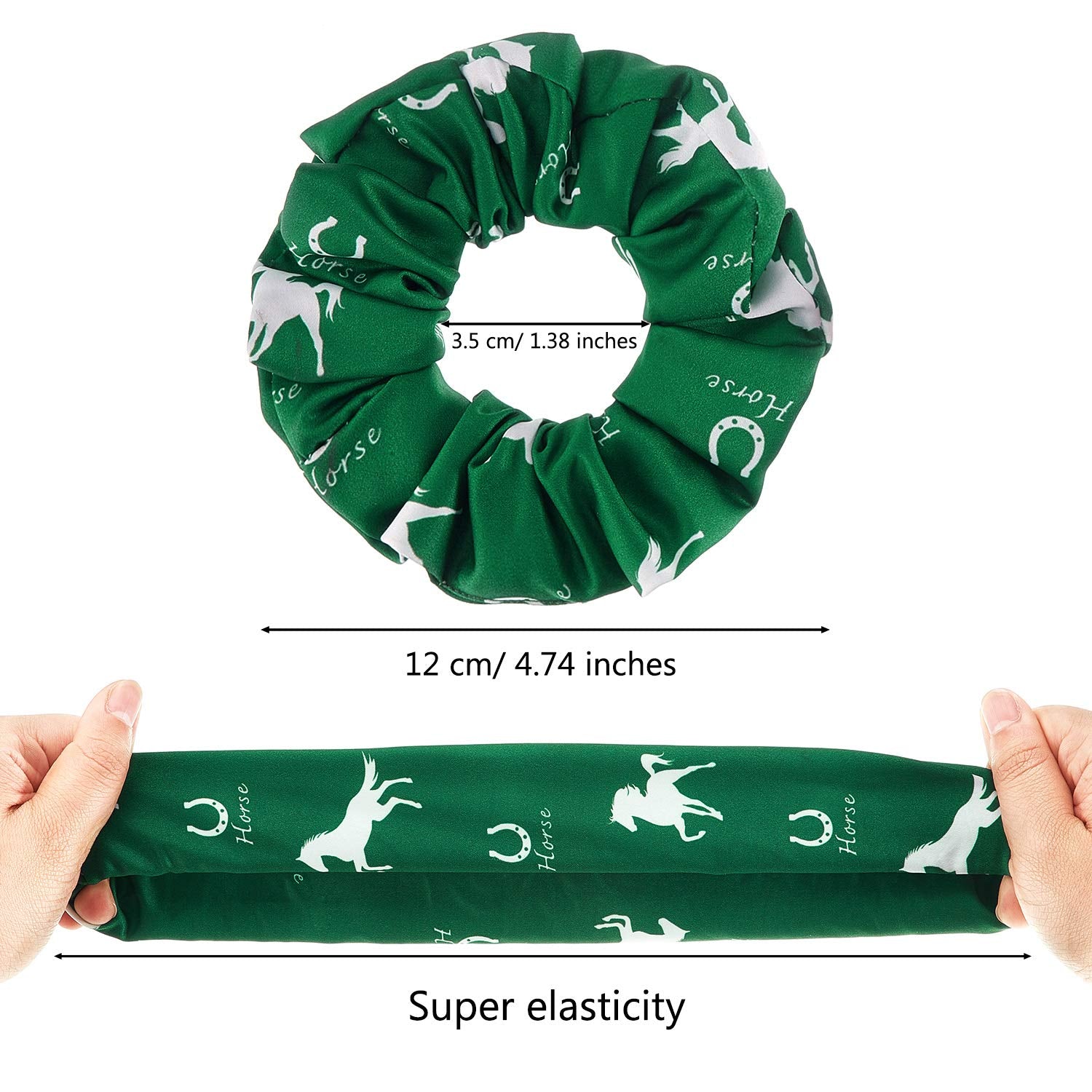 Patrones de caballo en scrunchies Willbond para peinados variados