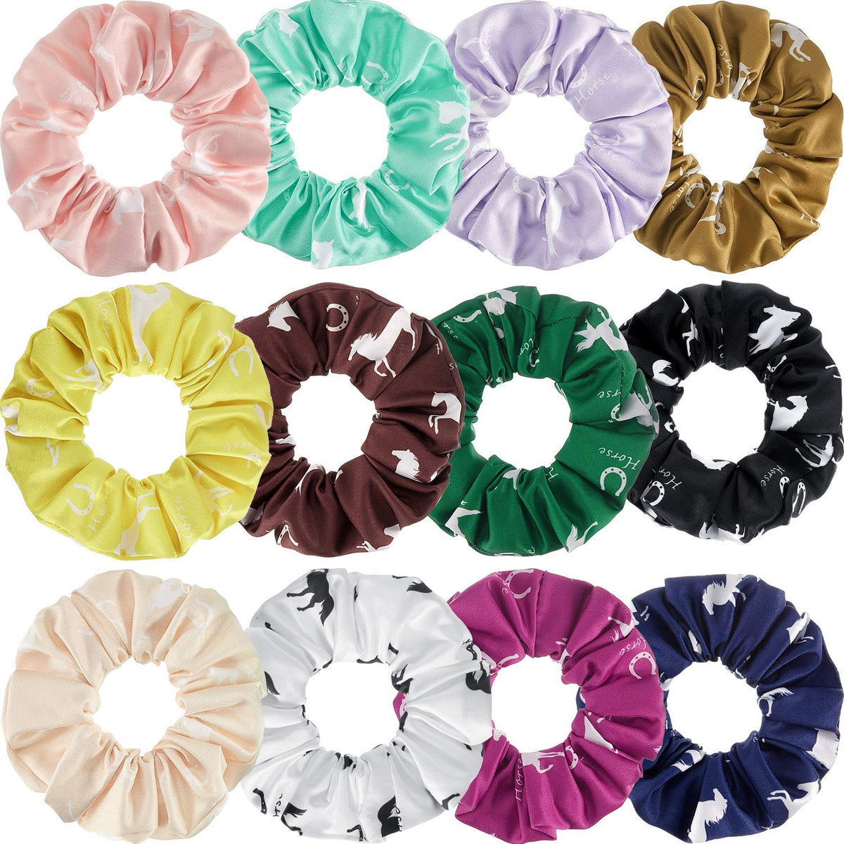 Willbond scrunchies de seda: set de 12 piezas para cabello suave