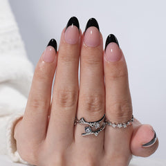 uñas frances negras de winibeauty en estuche, kit completo para guardar y transportar.