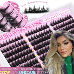 Winifred manga lash clusters con puntas espiga para efecto manga.