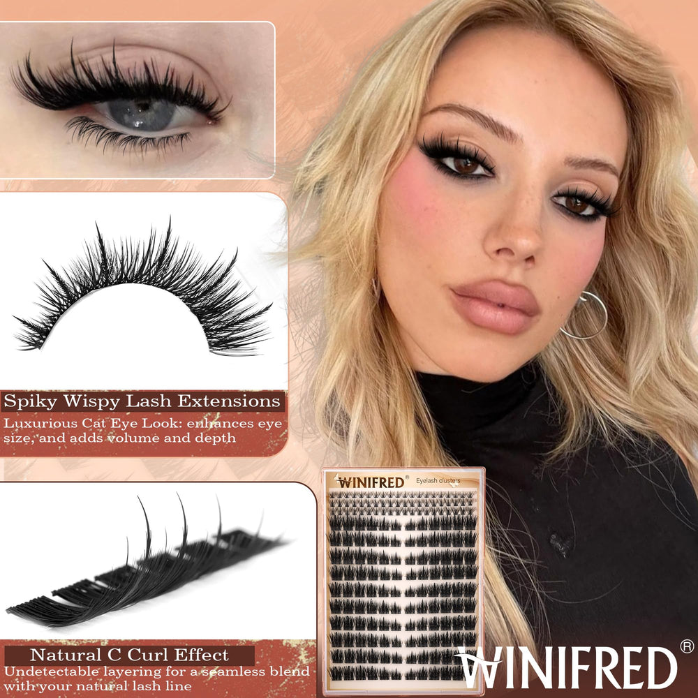 Winifred pre-mapped cat-eye lashes with spikes add instant dimension