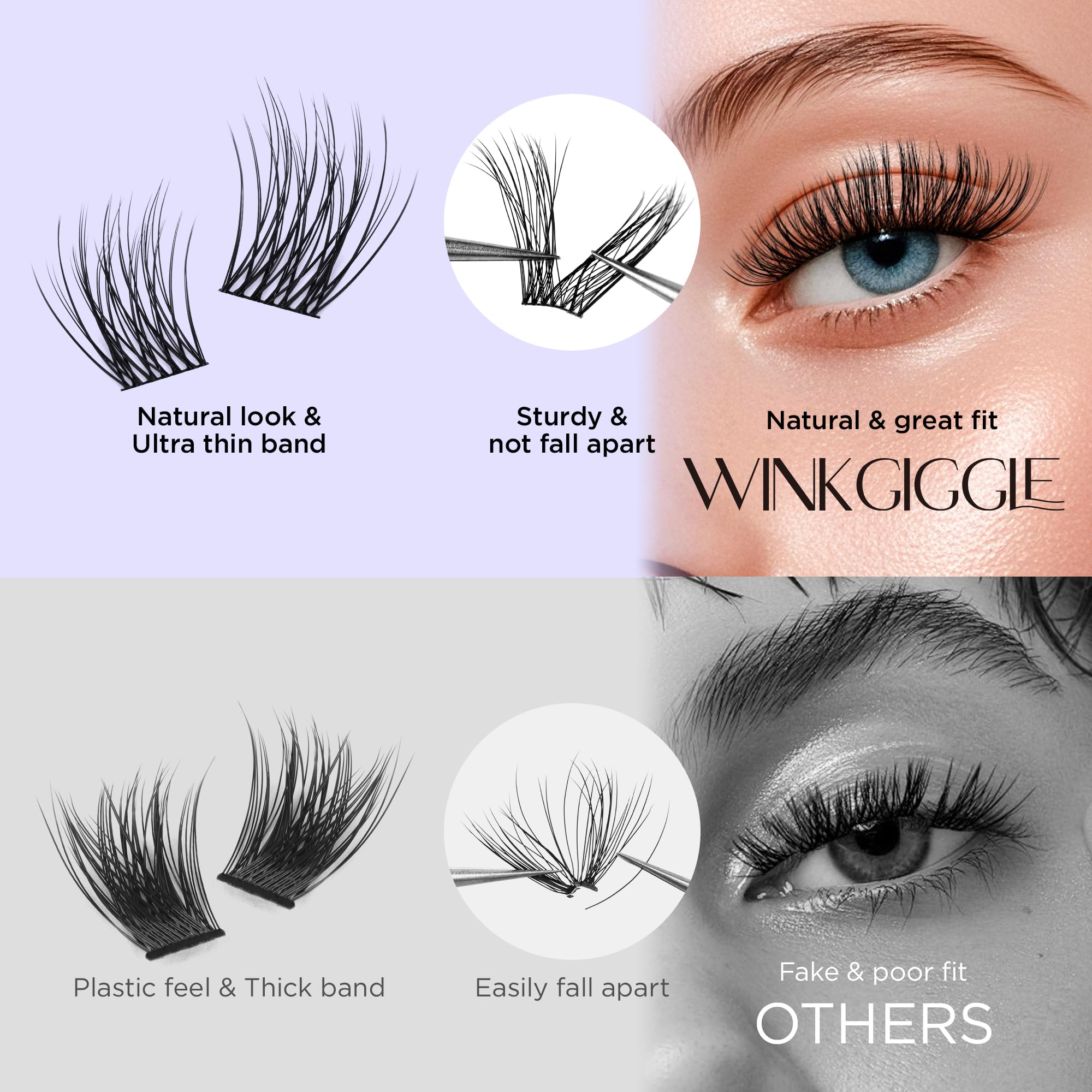 WINKGIGGLE, aplicación fácil en casa para un look sin esfuerzo.