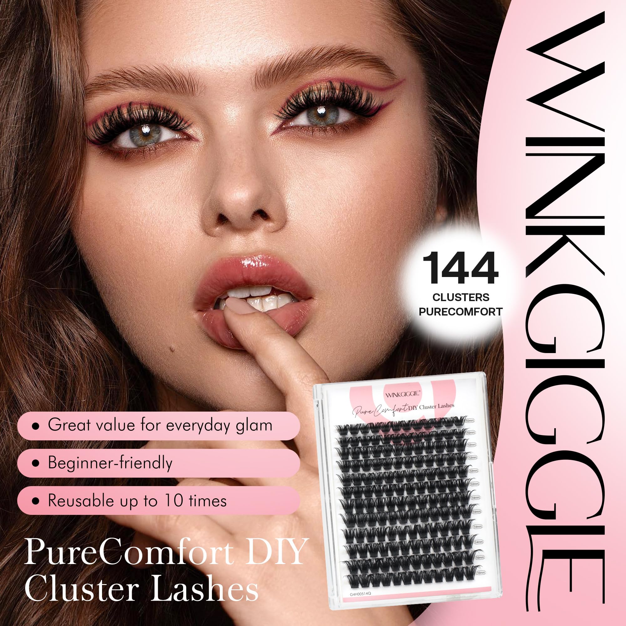 Conjunto Winkgiggle, clusters con banda ultra delgada para mayor comodidad diaria.