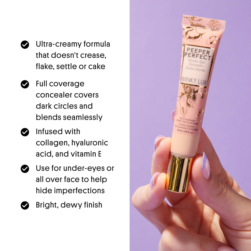 Winky Lux Peeper Perfect, textura cremosa que se asienta sin pliegues.
