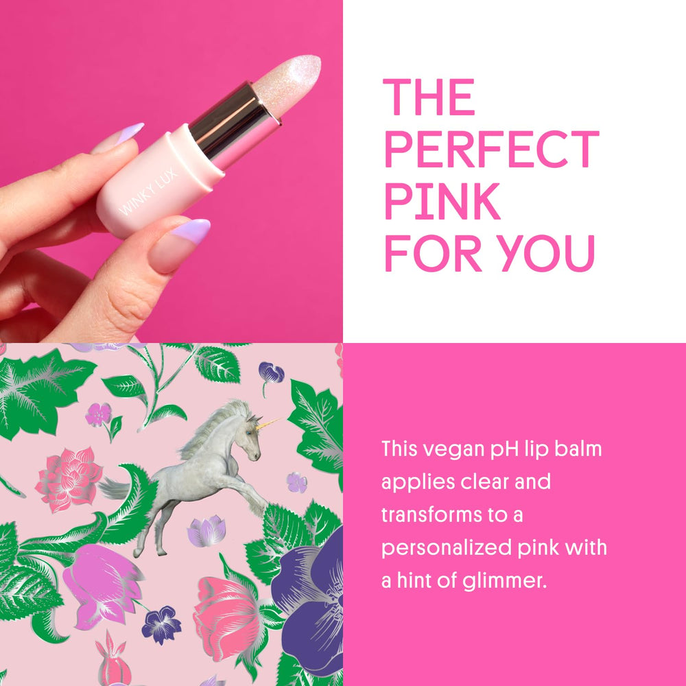 Brillo sutil del Unicorn Glimmer Balm ilumina los labios con delicadeza.