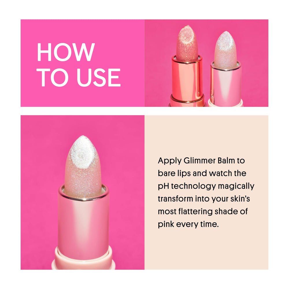 Cambio de color según pH con Unicorn Glimmer Balm para un rosado único.