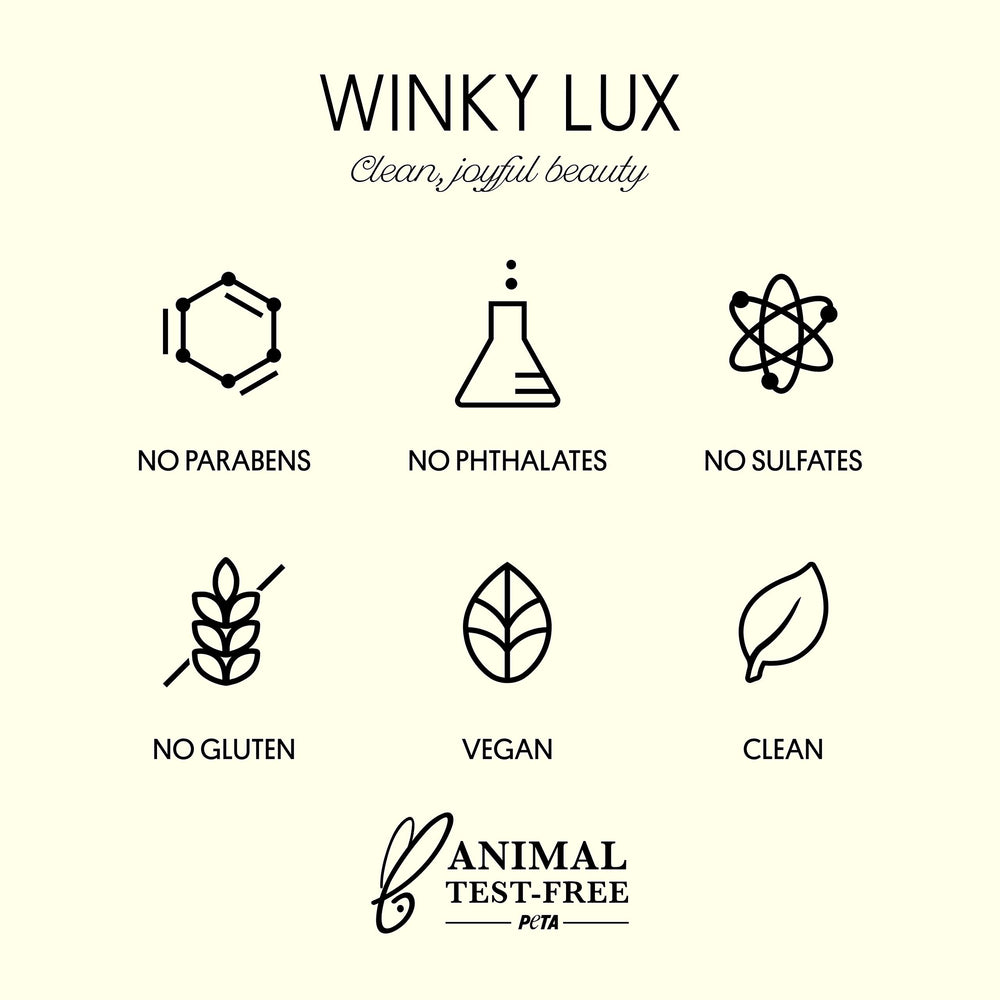 Winky Lux Wakey Wakey formulado sin sulfatos, vegano y libre de crueldad