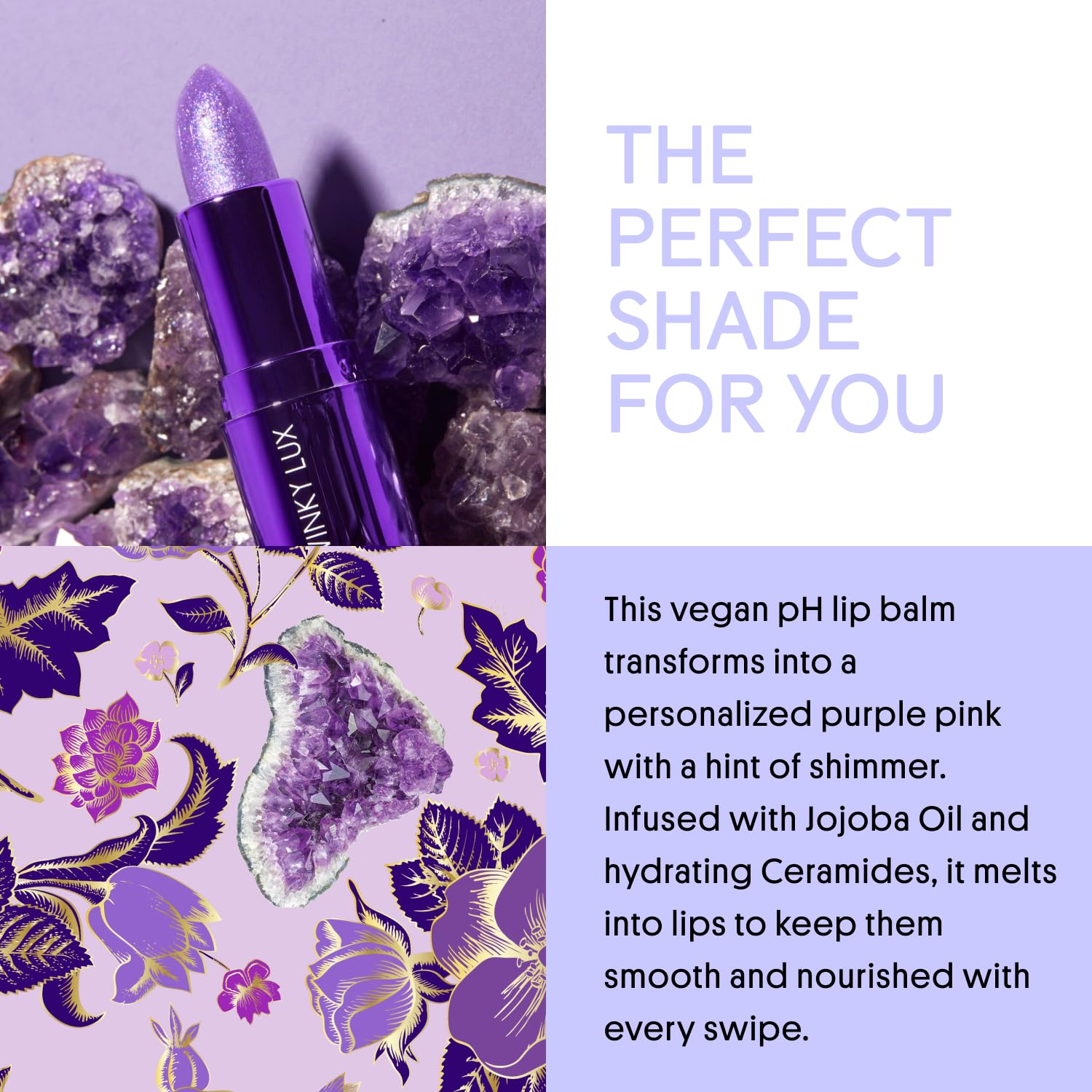 Winky Lux Amethyst Glimmer Balm brillo suave que realza los labios.