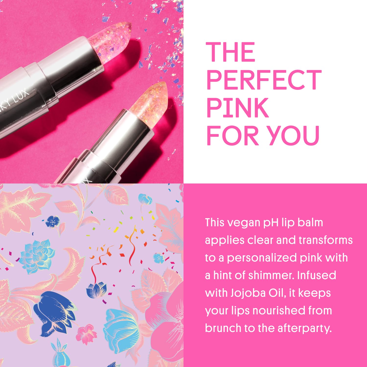 Coloración pH del bálsamo Winky Lux que se adapta a los labios