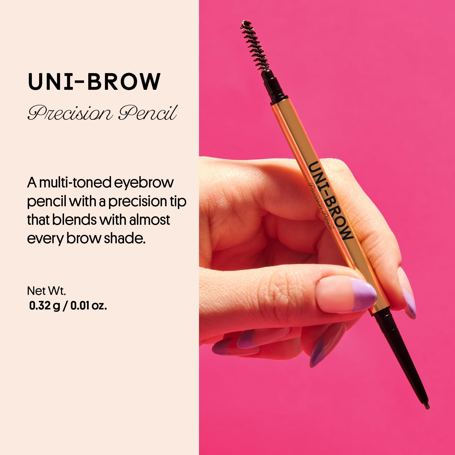 Cepillo integrado de Winky Lux Uni-Brow para peinado y difuminado.