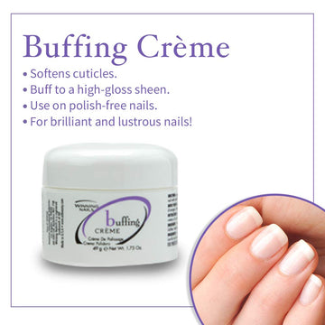 Winning Nails buffing in action lowers ridges during at-home manicure