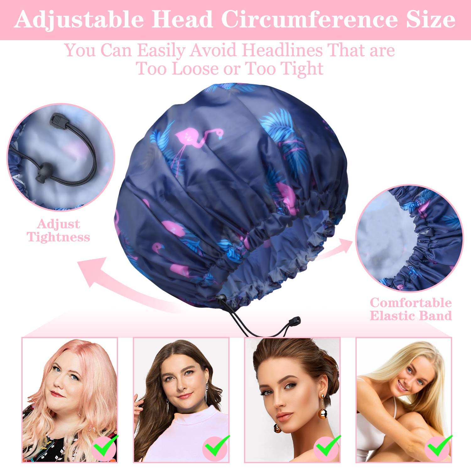 Gorra de ducha WINSTECK de tamaño extragrande para todo tipo de cabello
